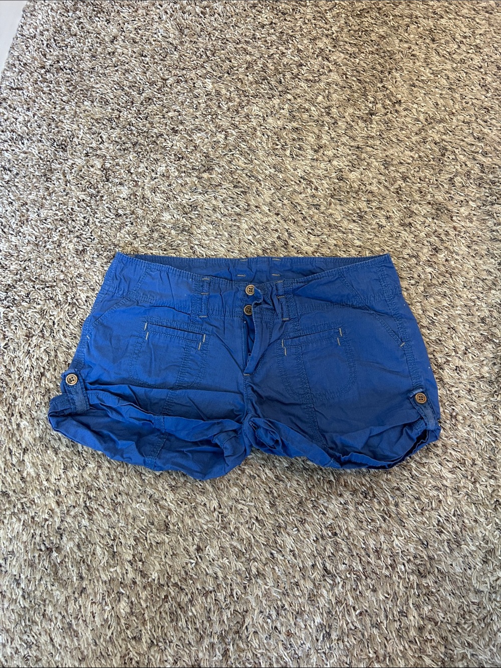 Almost Famous Women's Roll-Cuff Shorts in Royal Blue
